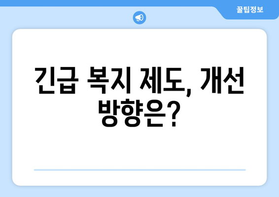 긴급 복지 지원 제도의 자격 요건과 혜택 분석