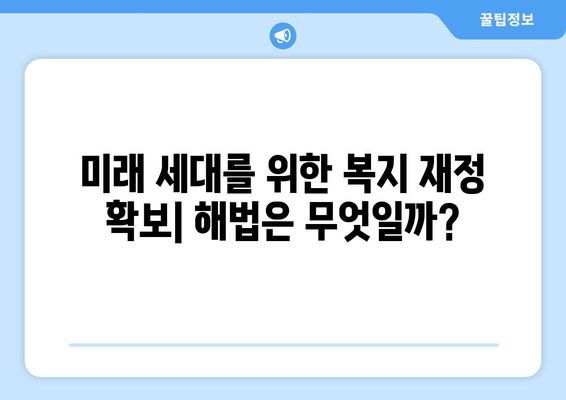 복지 재정의 지속 가능성을 위한 전략