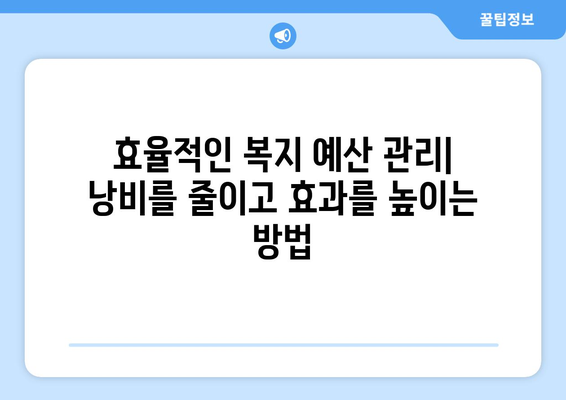 복지 재정의 지속 가능성을 위한 전략