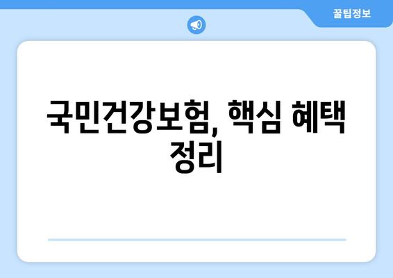 국민건강보험의 주요 혜택과 건강검진 신청 방법