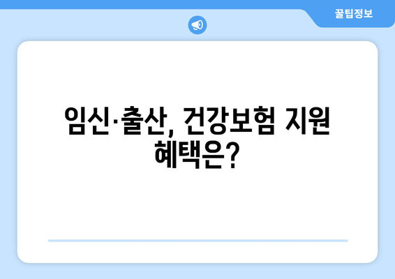 국민건강보험의 임신 출산 진료비 지원 제도 설명