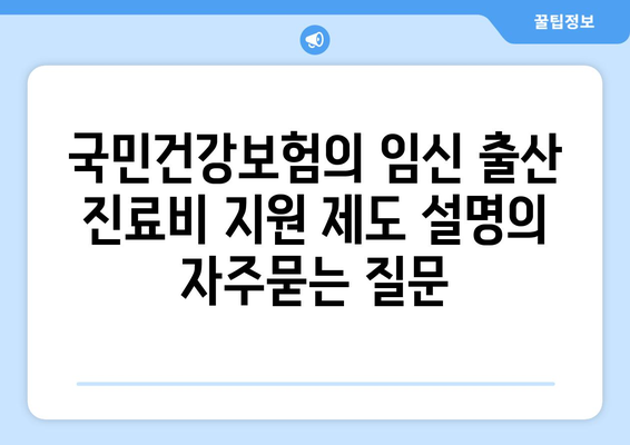 국민건강보험의 임신 출산 진료비 지원 제도 설명